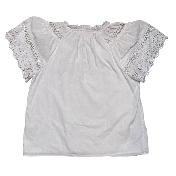 Lilly Pulitzer Candee Women's White Cotton Top Cottagecore Coastal Grandma Sz M - Picture 3 of 9